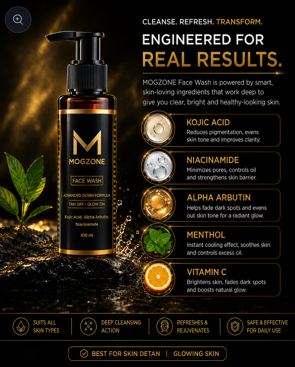 MOGZONE Advanced Detan Face Wash