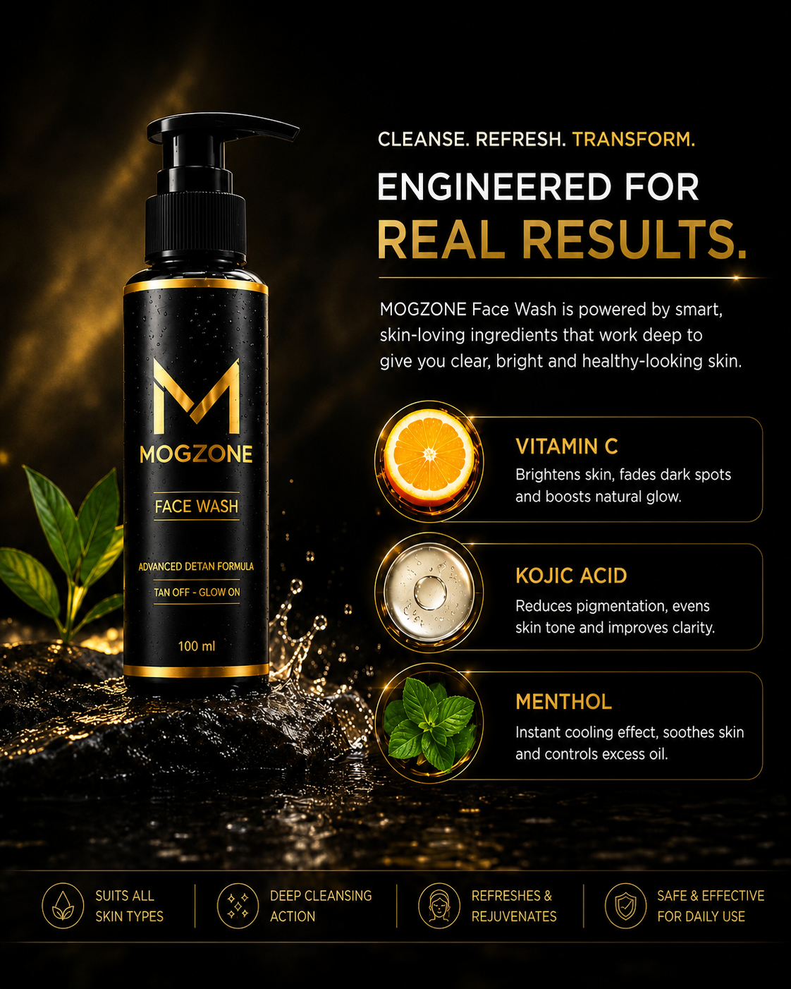 MOGZONE Advanced Detan Face Wash